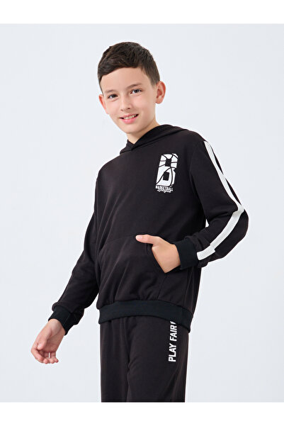 Styli Teen Black Graphic Hoodie and Jogger Set