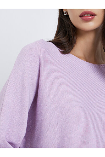 Take Two By Styli Purple Knit Relaxed Fit Sweater