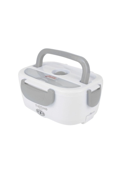 Thermo Electric Food Warmer with Power Cable and Steam Vent, Thermo, 23 x 17 x 10 cm, White/Grey