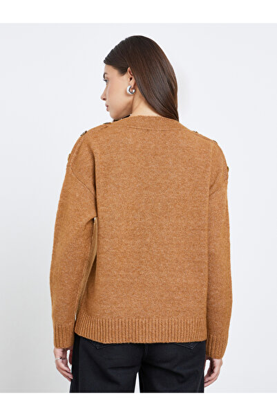 Take Two By Styli Women Brown Button-Detail Sweater