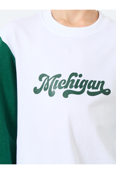 Styli Teens Green Michigan Sweatshirt and Joggers Set