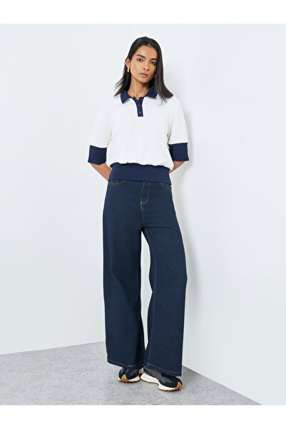 Take Two By Styli Color Block Buttoned Knitted Polo