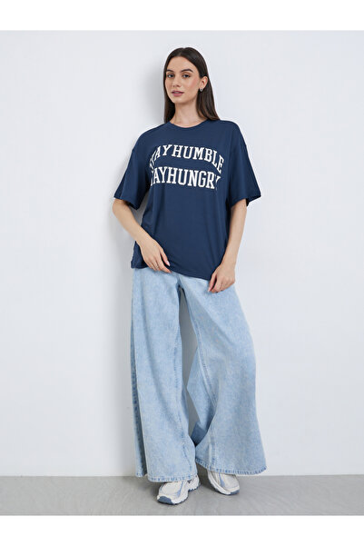 Take Two By Styli Slogan Print Oversized T-Shirt