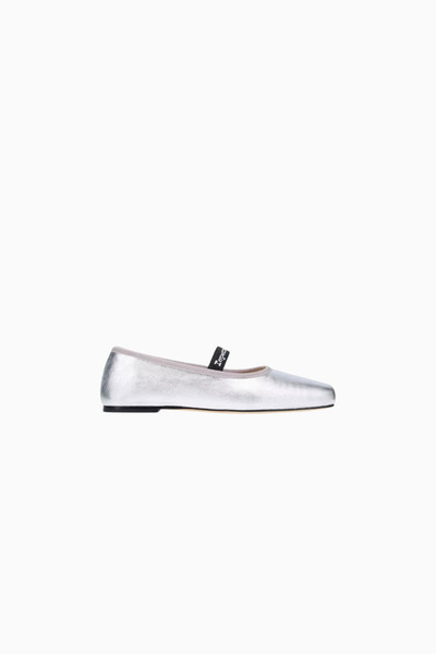 Repetto Lisbeth Ballerina Flats – Metallic Leather, Square Toe, Logo Elastic