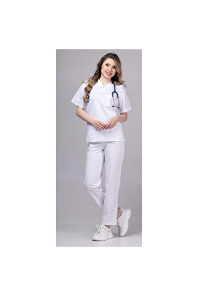 OEM Costum medical de dama Women DER KLASSIK, Bluza si pantalon, Alb