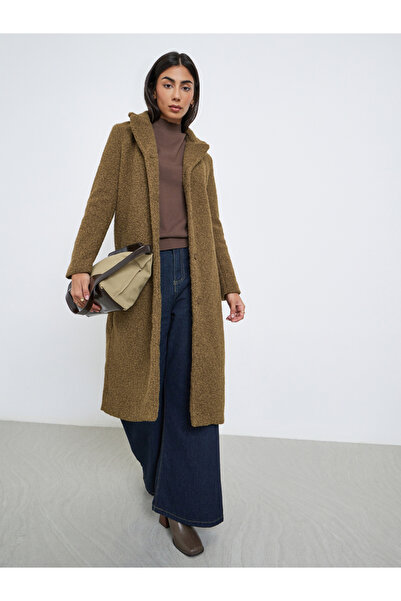 Styli Brown Regular Fit Wool Like Coat