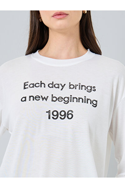 Take Two By Styli Women White Slogan Oversized T-Shirt