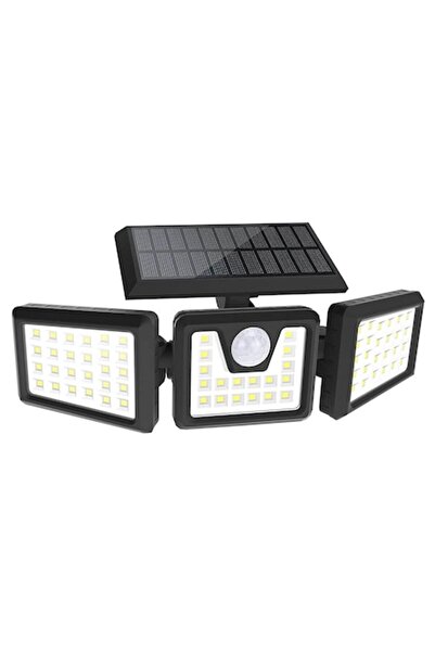 Timeless tools Lampă solară, 3 panouri LED rotative, detectare mișcare, baterie de 2400 mAh, autonomie de 12 ore