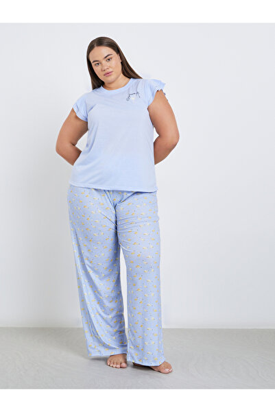 Styli Plus Flamingo Double Ruffle Tank and Pyjama Set