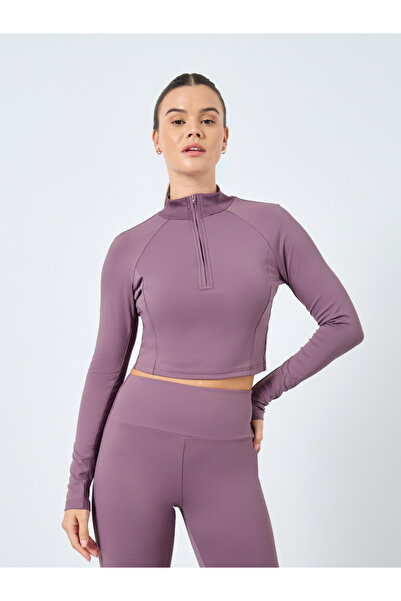 Styli Rib Panels Half Zip Top and Leggings Set