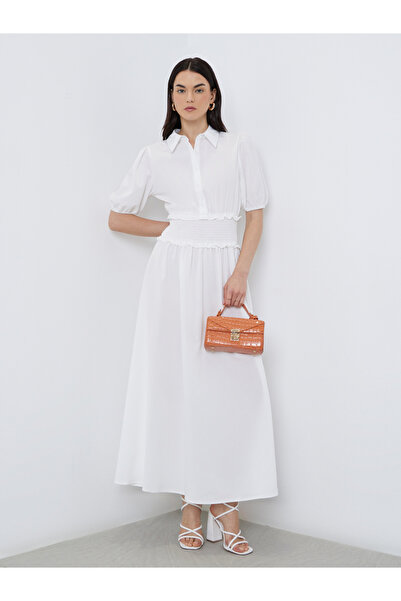 Take Two By Styli Elegant White A-Line Maxi Dress