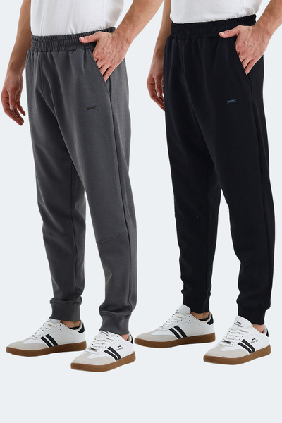 Slazenger VALERIE 2 Lİ SET Erkek Siyah - Koyu Gri Eşofman Altı