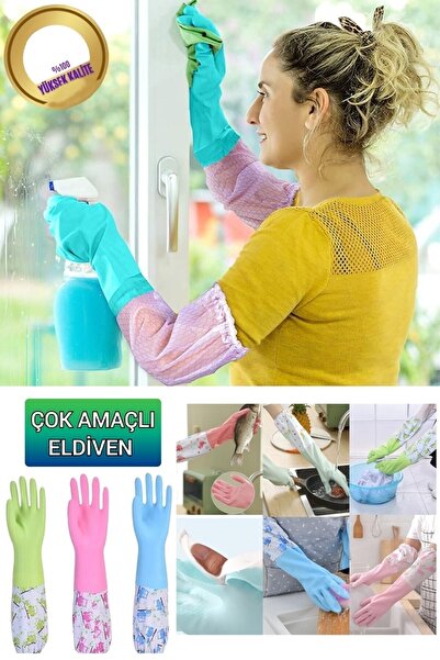 Kiesa قفاز غسيل الأطباق المقاوم للحرارة، قفاز تنظيف عام مقاوم للماء