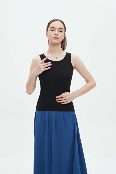 mica Solid Ribbed Tank Top