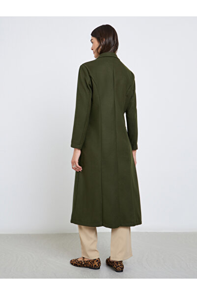 Styli Olive Buttoned Midi Coat
