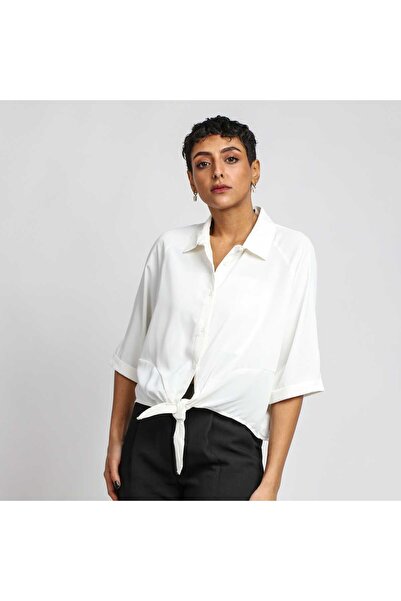 Nichii Solid Button-Front Long-Sleeve Shirt