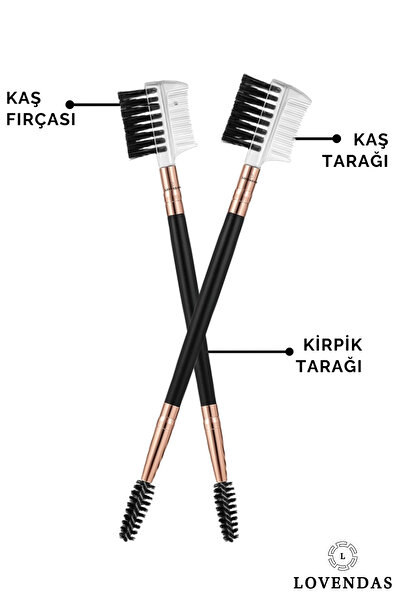 Lovendas 3-Headed Ergonomic Eyebrow and Eyelash Grooming Brush Kf008
