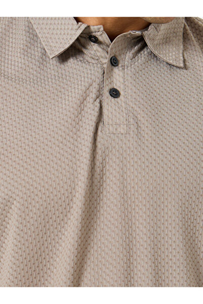 Styli Regular Tit Textured Polo with Button Placket