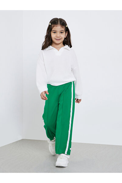 Styli Girls Solid Collared Top and Joggers Set