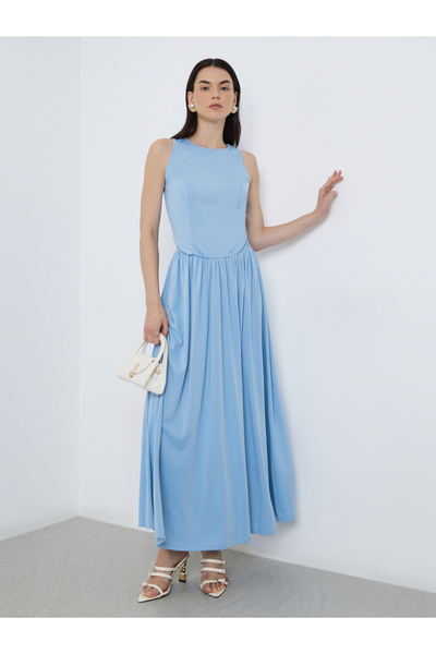 Take Two By Styli Solid Sleeveless A-Line Midi Dress