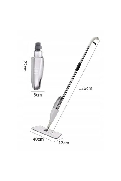 evena Mop, Evena, Cu Pulverizator, 126x40x12 cm, 350 ml, Cu Microfibra, Rotire 360