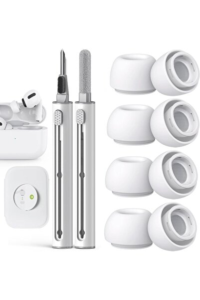 kılıfbenim Airpods Pro/Pro 2 Ile Uyumlu Için 3'lü Silikon+Kulaklık Temizleyici Kulaklık Başlık Yedek Kulakiçi