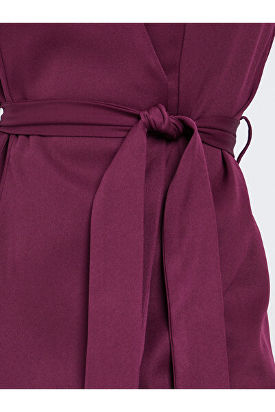 Styli Women Burgundy Sleeveless Wrap Top