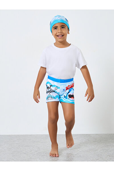 Styli Boys Graphic Swim Trunks and Cap Set
