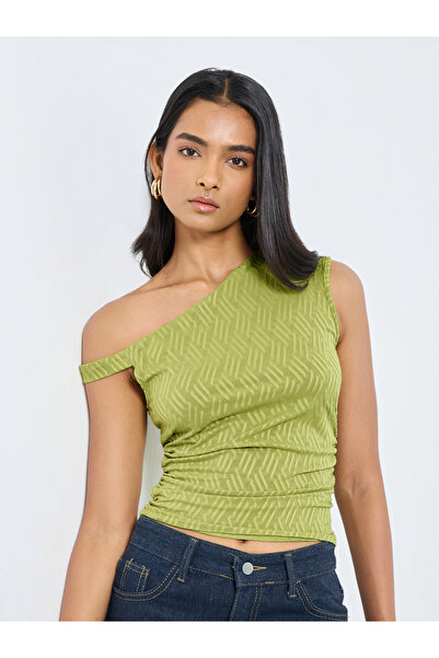 Take Two By Styli Asymmetric Neck One Shoulder Knit Top