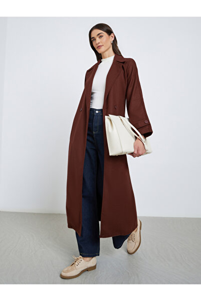 Styli Women Rust Regular Fit Maxi Coat
