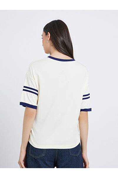 Take Two By Styli Beige Striped Oversized T-Shirt