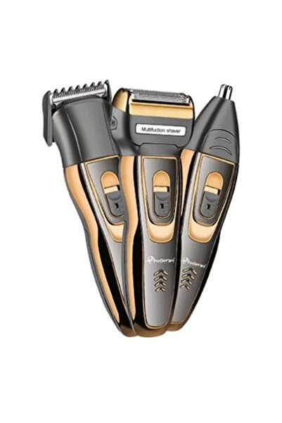Geemy Multifunctional 3-in-1 trimmer, waterproof, GM-595, black-gold
