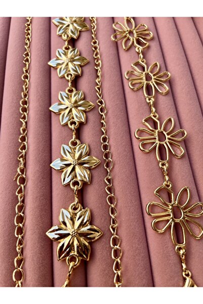 Gleemy accesories Gold renk çiçek figürlü 2'li set Vücut & Bel & Elbise & Pan...