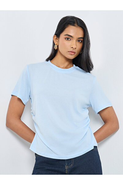 Take Two By Styli Women Side Gathered Detail Regular Fit T-Shirt