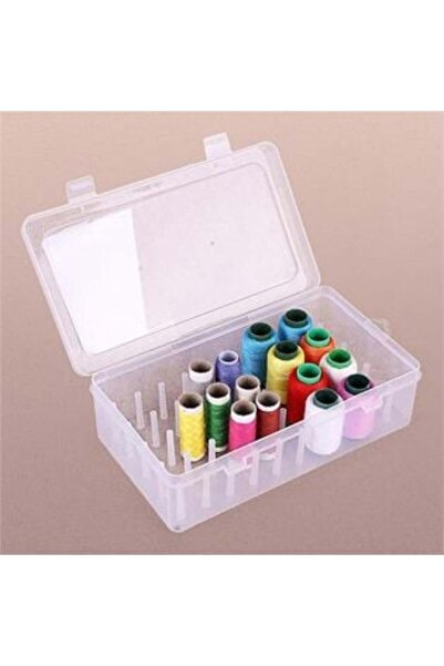 Silver Star Cutie transparentă din plastic pentru depozitarea aței 23,7 x 13,...