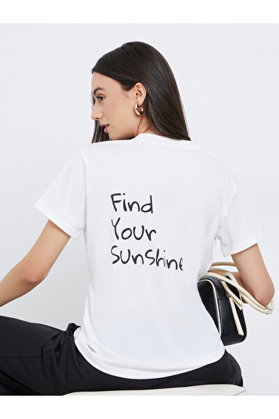 Take Two By Styli Find Your Sunshine Slogan Print Oversize T-Shirt