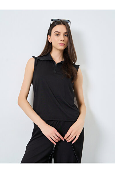Take Two By Styli Black Ribbed Tank Top and Trousers Co-Ords