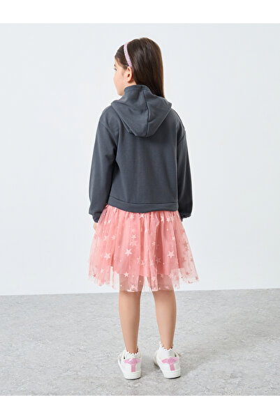 Styli Girls Cute Star Tulle Sweatshirt Dress