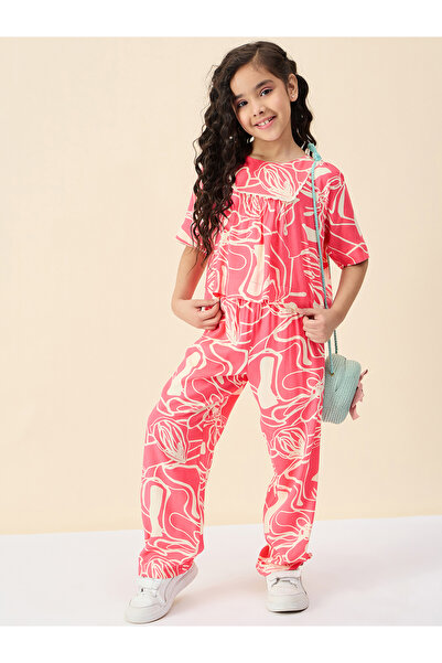 Stylo Bug By Styli All Over Print Round Neck Top and Pants Set