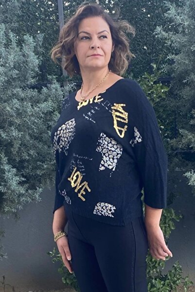 Mia Butik Women's Black Italian Mercerized Blouse