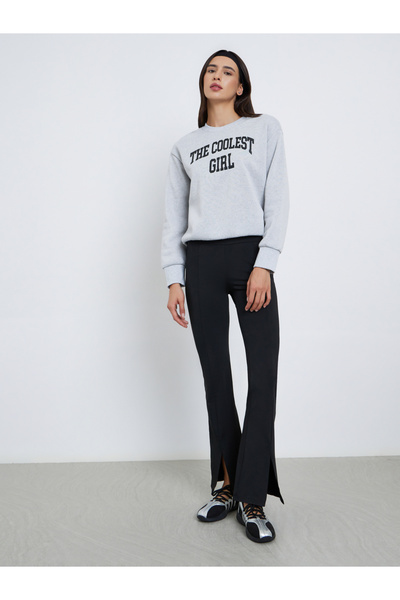 Take Two By Styli Grey Regular Fit Slogan Print Sweatshirt