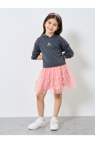 Styli Girls Cute Star Tulle Sweatshirt Dress