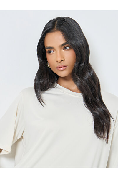 Take Two By Styli Women Cream Oversized T-Shirt