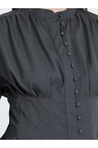 Styli Buttoned Balloon Sleeve Blouses