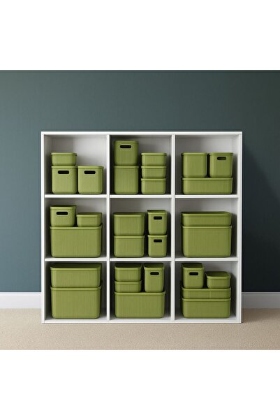 Bayev 4 Pieces Colores Green Closet Organizer Box with Lid Office Socks Clothing Organizer Set