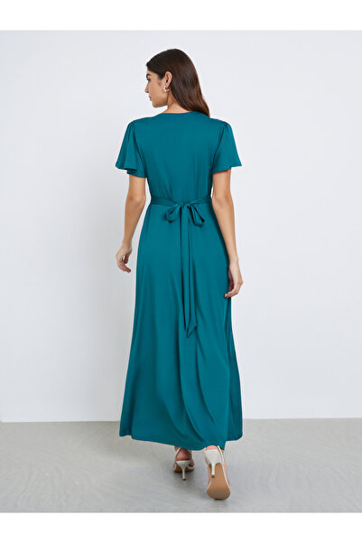 Styli Ruffled Short Sleeves A-Line Maxi Dress