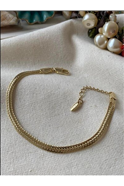 XUPING JEWELRY 14K GOLD RENK HASIR ÖRGÜ KADIN BİLEKLİK 18+3CM 6MM