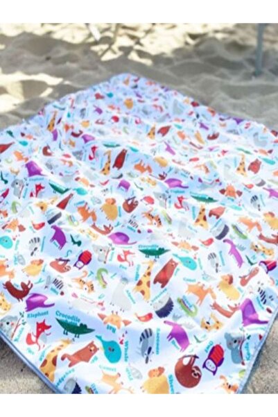 Aşkın Parti Evi 150X150Cm Zoo, Liquid-Proof, Machine Washable, Feeding and Activity Mat Multi-Purpose Mat