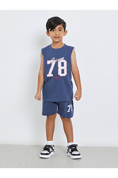 Styli Boys Cotton Graphic Print Tank and Shorts Set