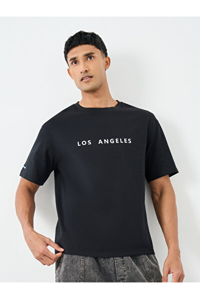 Styli Slogan Print Crew Neck Oversized T-Shirt